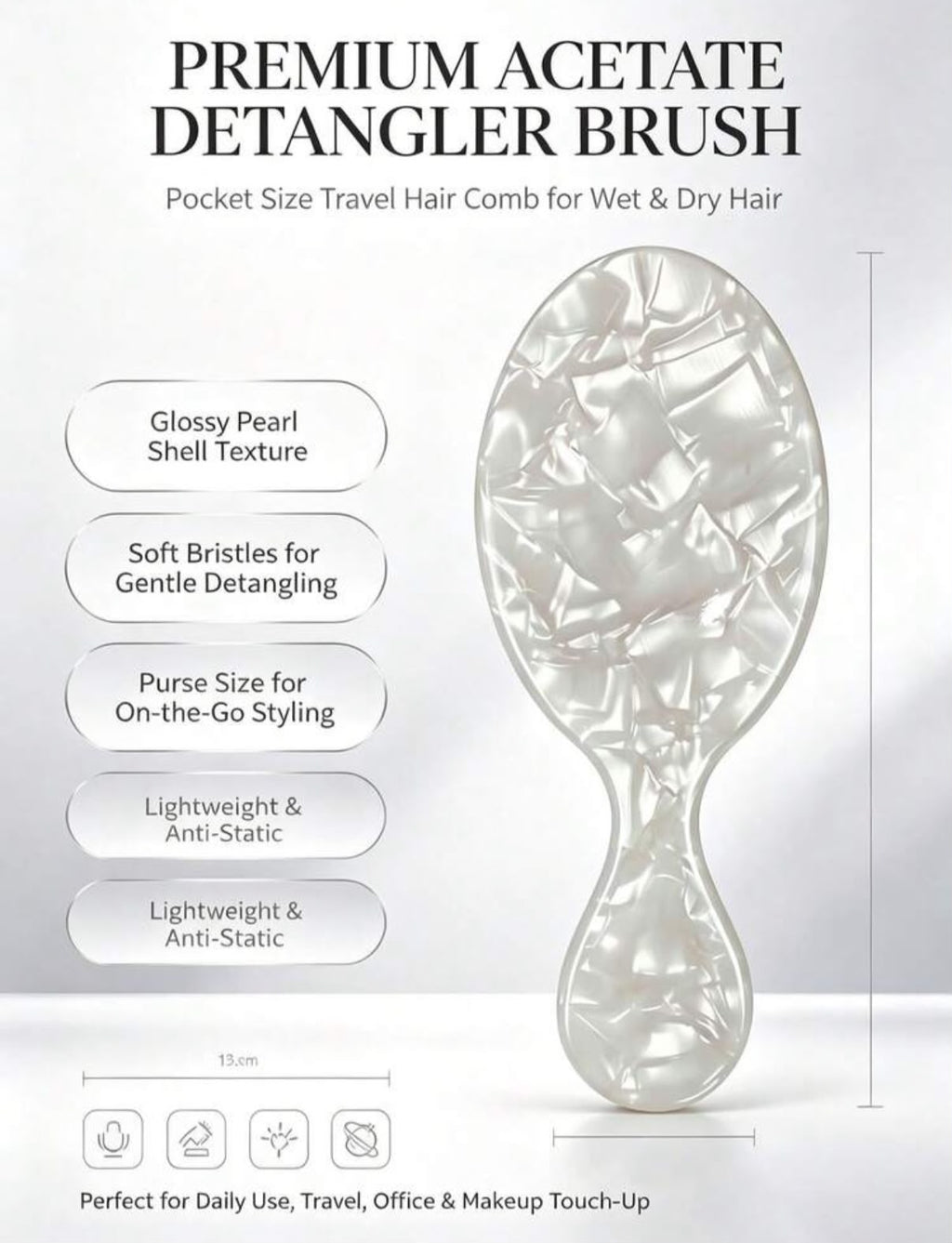 Mini Hair Brush Anti Tangling