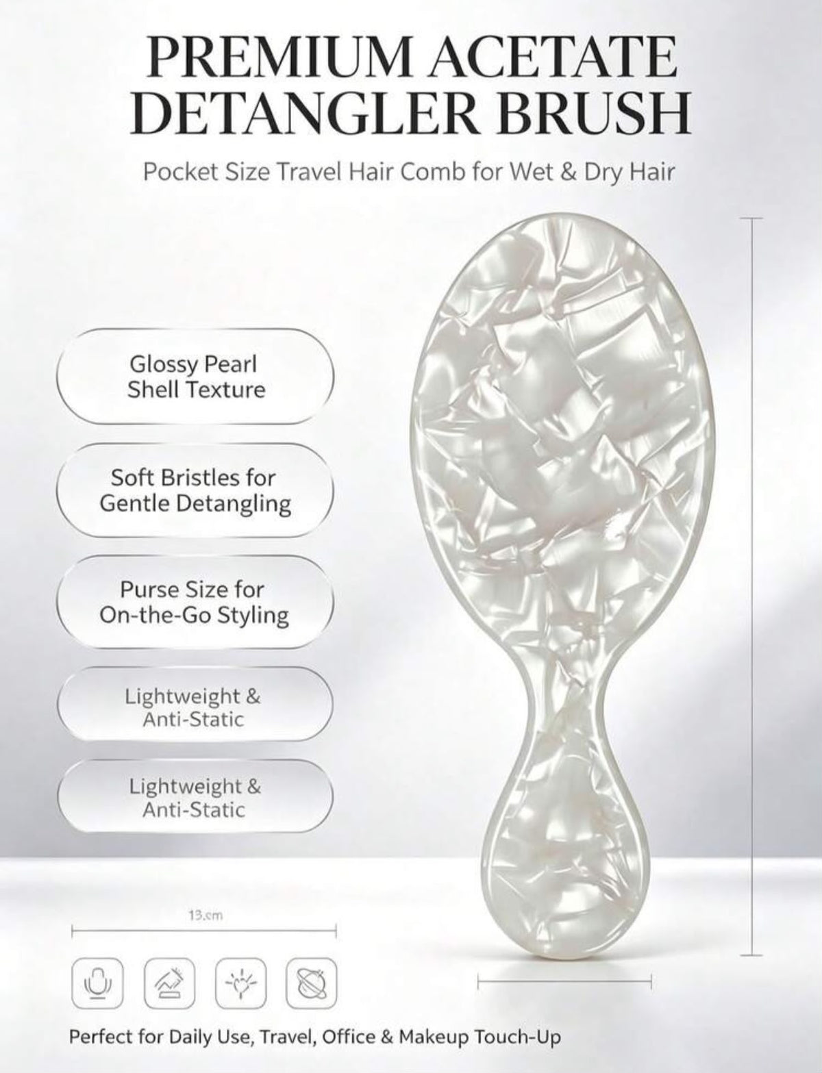Mini Hair Brush Anti Tangling