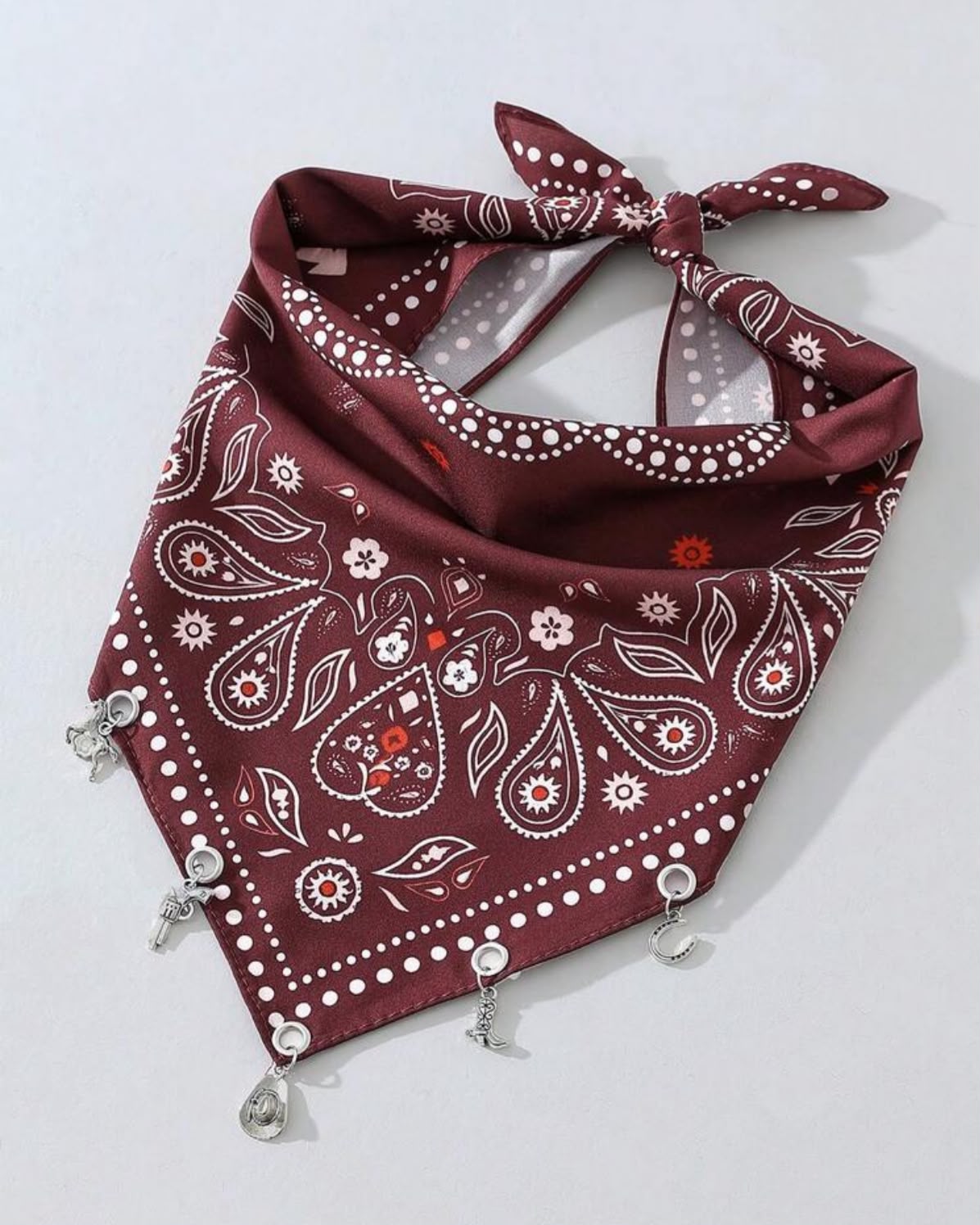 Burgundy Charm Bandana