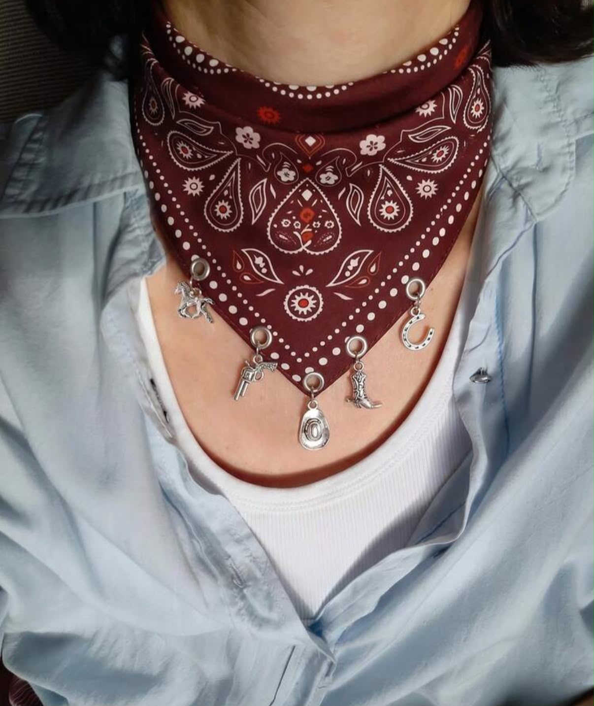 Burgundy Charm Bandana