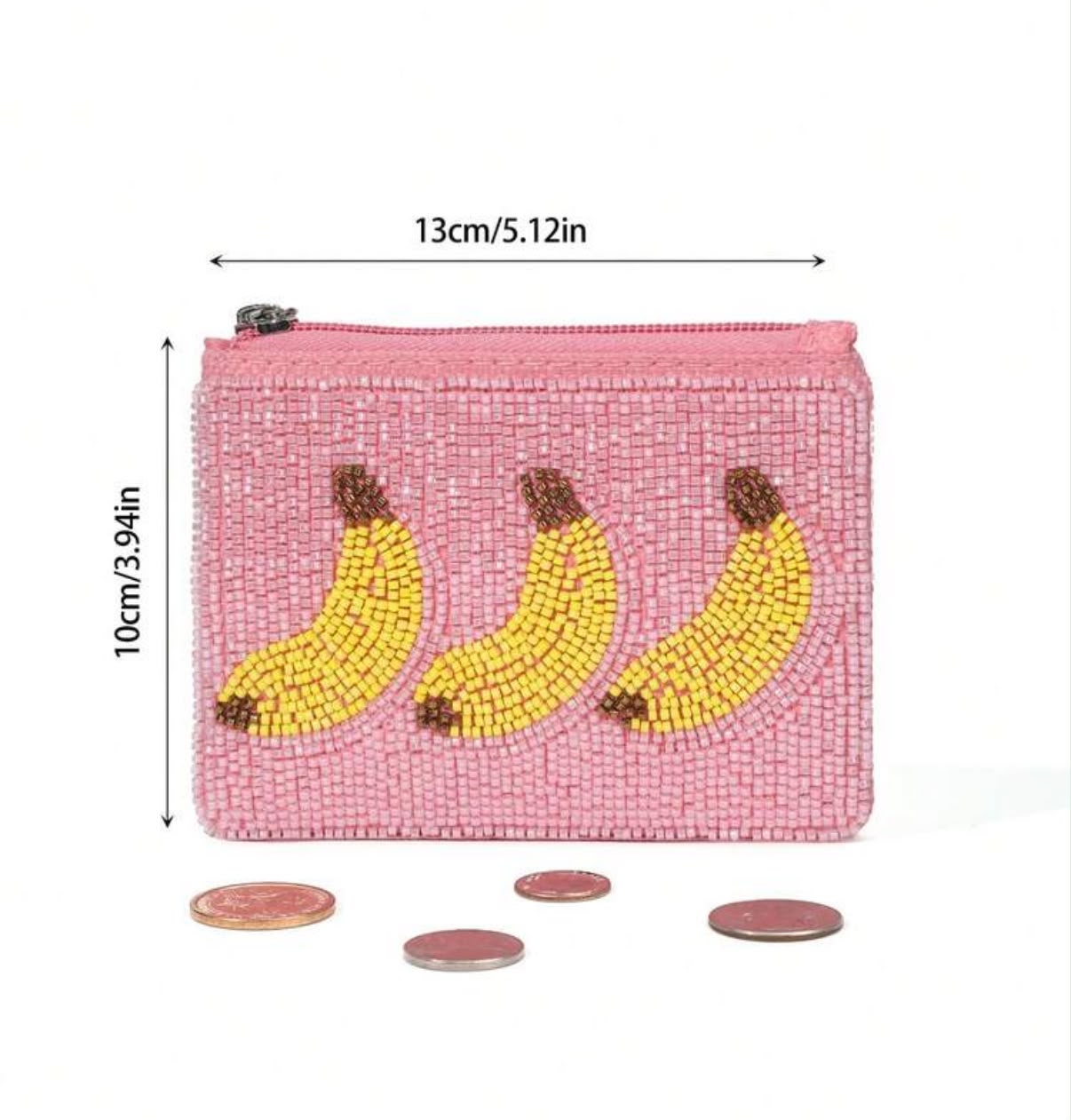 Banana Beaded Mini Pouch