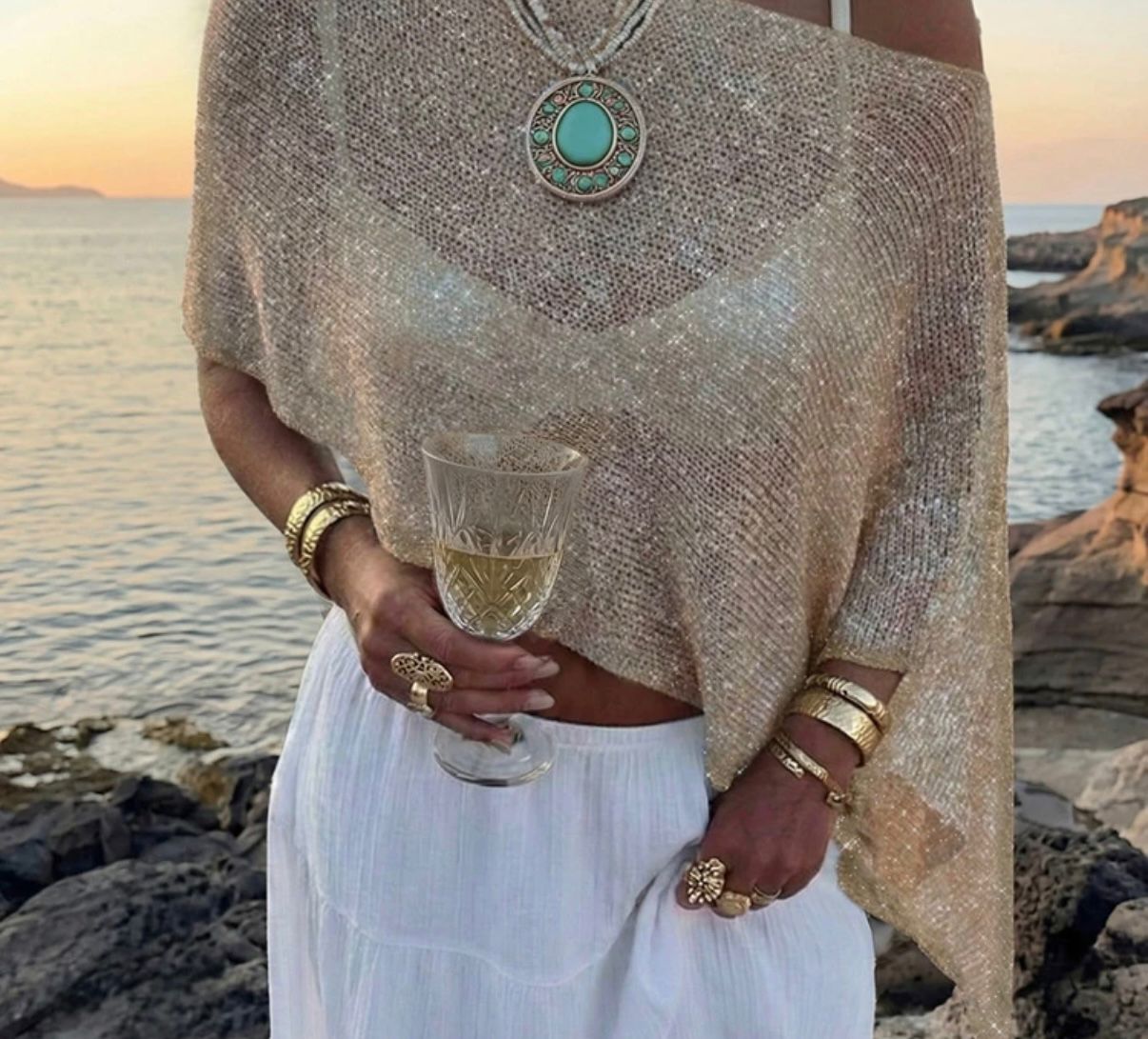Gold Cover-up Top